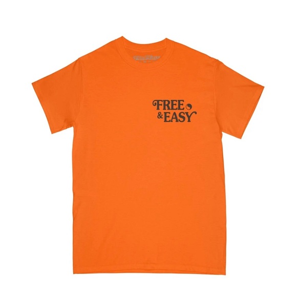 Free & Easy Two Palms T-Shirt Orange Medium - Picture 2 of 4